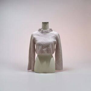 Allude Cashmere Blend Cropped Sweater Light Pink